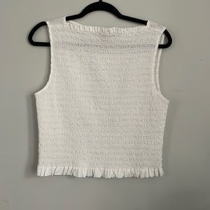 Everlane white smocked tank top